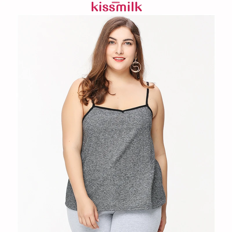 Kissmilk 2020 женские модные повседневные тонкие футболки без рукавов с сексуальным