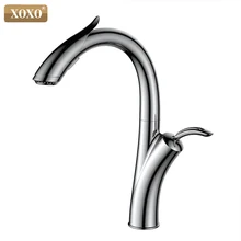 XOXO, кухонный кран, выдвижной, холодный и горячий, кухонный кран, черный, на одно отверстие, с одной ручкой, поворотный, на 360 градусов, смеситель для воды, кран 83039