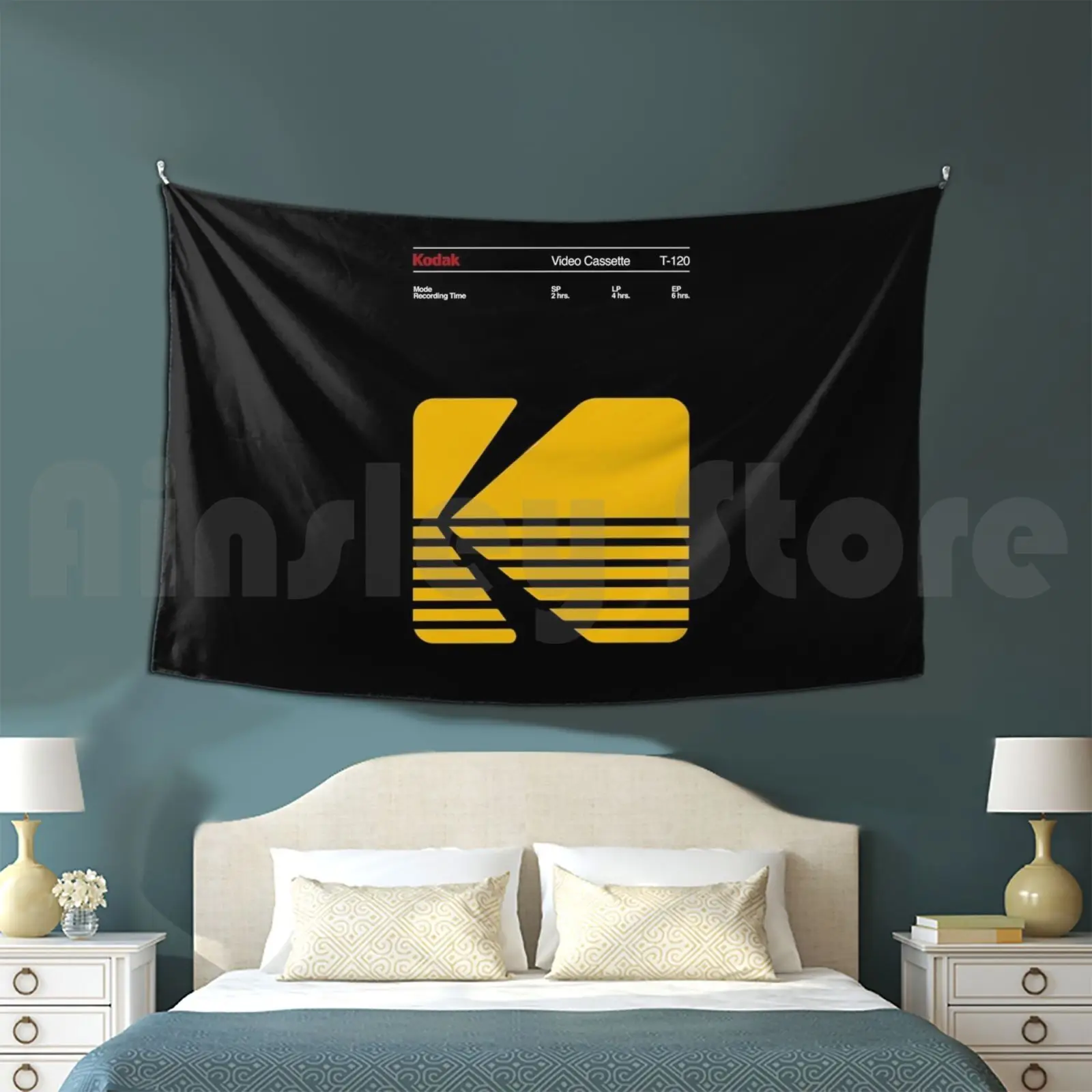 Kodak T-120 Video Cassette Tape Arazzo Soggiorno Camera Da Letto Tdk Cassette Vintage Retro Vintage Tape Vinyl