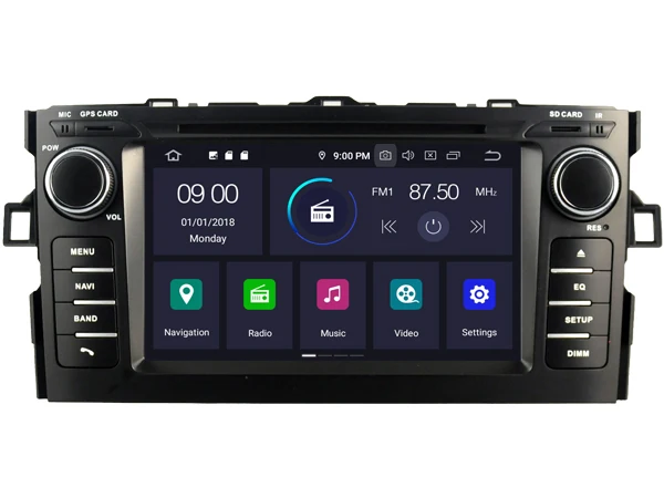NaweiGe 7 дюймов Android Восьмиядерный 9,0 PX5 4+ 32 ГБ Автомобильный dvd для Toyota Auris Авторадио gps навигация автомобильный Радио стерео автомобильный мультимедийный