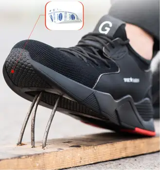 

JX616 Men's Steel Toe Work Safety Shoes Casual Breathable Outdoor Sneakers Anti-smashing anti-piercing Boots Designer shoes