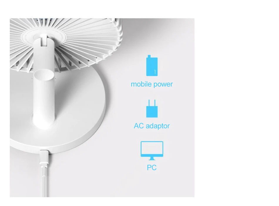 Xiaomi 3Life 202 Desktop Mute Fan USB Charging 2000mAh Battery Capacity description image 10