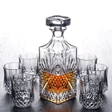 

Creative Lead-free Glass Wine Bottle Set Home Bar Decanter On Glass Combination Whiskey Vodka Wine Set