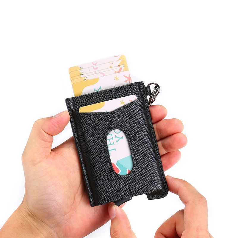 Кошелек из воловьей кожи BISI GORO 2020 минималистичный с RFID защитой|Держатели для карт