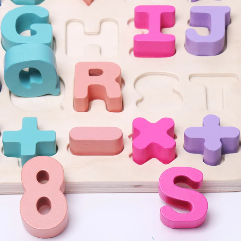  [Lion ISHUAI] CHILDREN'S Wooden Toy Six-in-One Numbers Board Baby CHILDREN'S Teaching Aids with Num - 4000267425836