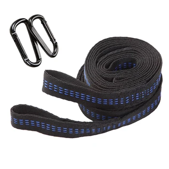 

Set of 2pcs Hammock Straps Tree Swing Hanging Strap Ropes + 2pcs Carabiners and 1pc Storage Bag for Outdoor Activities