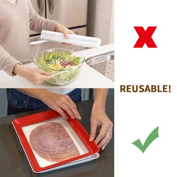 

3pcs Food Preservation Tray Refrigerator Clever Trays Kitchen Food Storage Container Reusable Food Fresh Keeping Microwave Cover