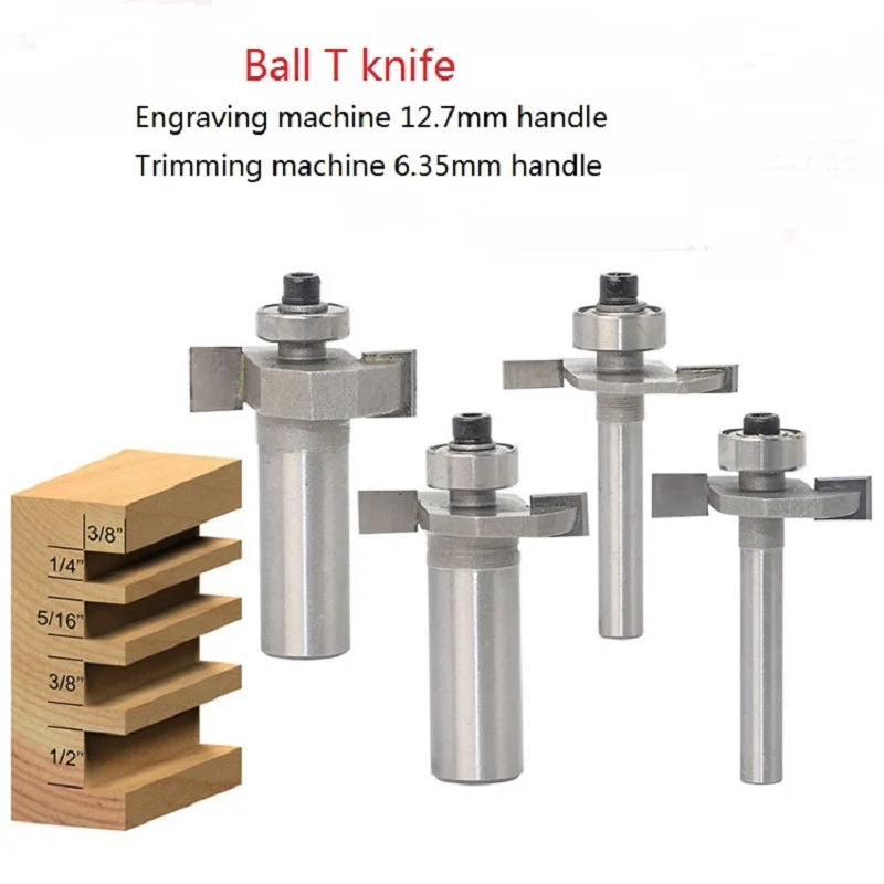 6.35/12.7mm Shank Ball T Type Slotting Cutting Tenon Knife Milling Cutter for Home DIY Doors Windows Tools Carpenter | Инструменты