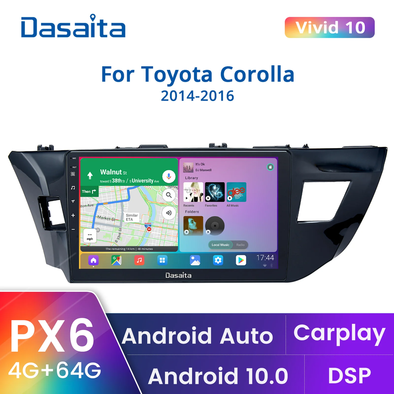 Auto Parts & Accessories MOTORS Automotive Dasaita For Toyota Corolla 20142018 GPS 10.2