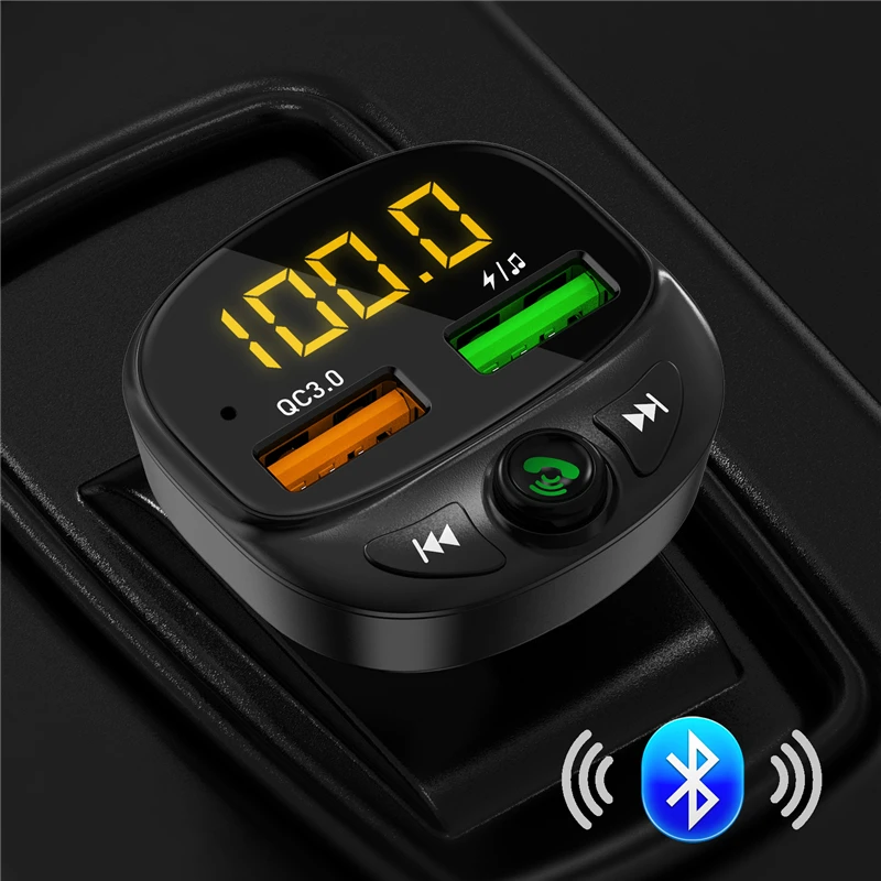 Lovebay автомобильный fm-передатчик светодиодный Bluetooth MP3-плеер двойной USB быстрая зарядка беспроводная гарнитура аудио приемник Автомобильное зарядное устройство для телефона