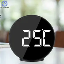 Светодиодный электронные часы-будильник голосовое Управление Температура зеркало цифровой будильник украшения дома Настольный USB/с питанием AAA часы Современный