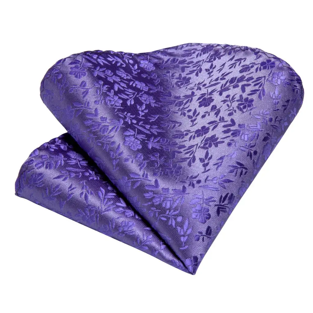 Дизайнерский подарок мужской галстук фиолетовый однотонный Цветочный Шелковый Свадебный галстук для мужчин Hanky запонки деловой мужской галстук набор DiBanGu вечерние MJ-7266