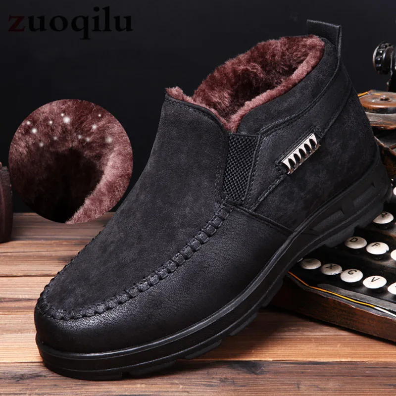 2019 winter boots for men winter shoes warm plush fur snow boots Male Ankle Boots men's winter boots bota masculina botas hombre