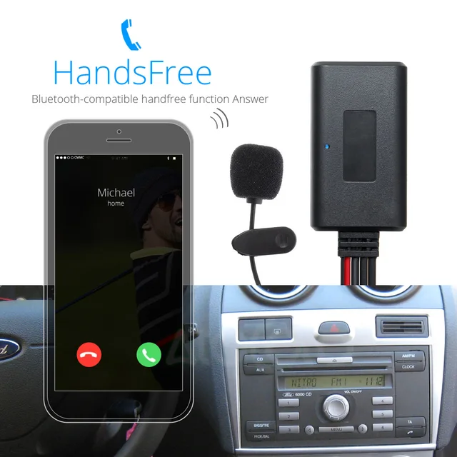 Adattatore Bluetooth 5.0 Per Auto - Aux Wireless Per Ford Focus, Mondeo, Fiesta, Fusion 6000CD - Foto 3