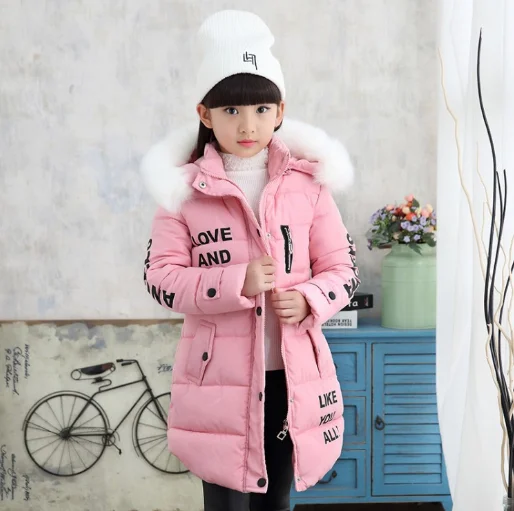 New Kids Girls WINTER Padded Warm Coat Jacket Child Fur Collar Outerwear S4-12Y 