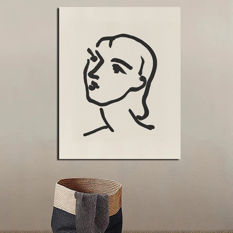 

Matisse Simple Sketch Avatar Canvas Painting Print Living Room Home Decoration Modern Wall Art Oil Painting Posters Pictures Art