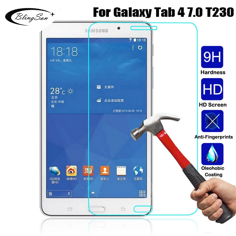 Закаленное Стекло для Samsung Galaxy Tab 4 7 0 T230 T231 T235 прозрачный 3 мм устойчивая к