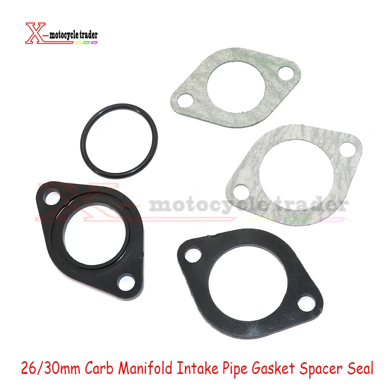 

26mm/30mm Carb Carburetor Manifold Intake Pipe Gasket Spacer Seal for Pit Dirt Bike 110 125 cc CRF50 XR50 Pit Dirt Bike ATV Quad