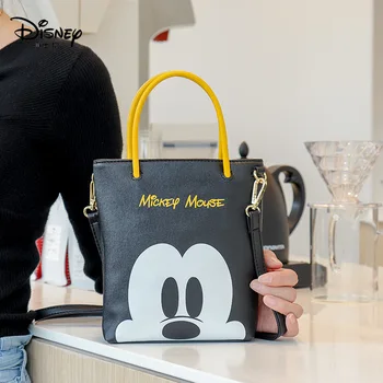 

Disney Genuine Mickey Head PU Messenger Bag Large Capacity Waterproof Shoulder Bag Fashion Cartoon Cute Handbag Gift
