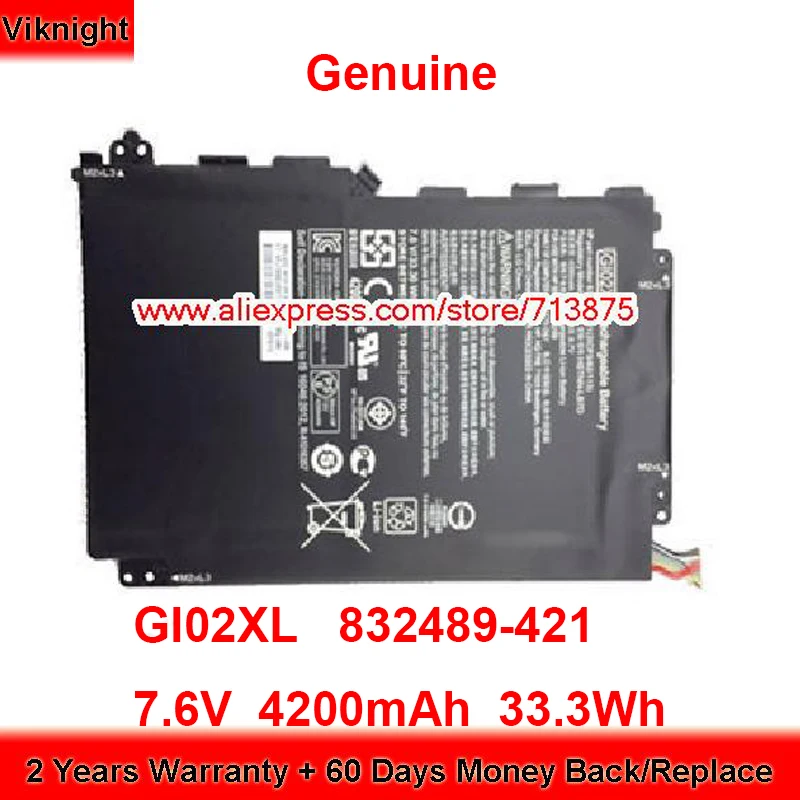 Подлинная батарея GI02XL 832489-421 для Hp Pavilion X2 12-b000ng 12-b101ns 833657-005 HSTNN-LB7D G102XL 7 6 V 4200mAh 33 3wh |
