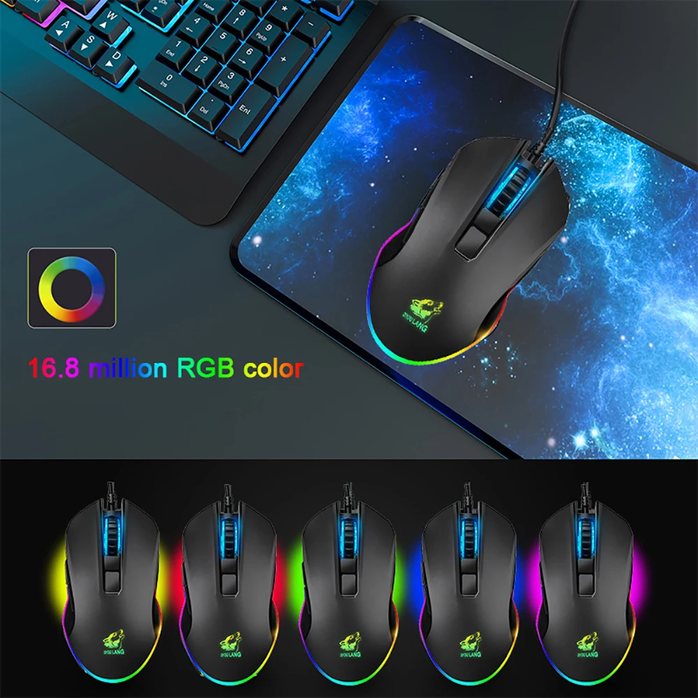 Professional Wired Gaming Mouse 6 Buttons 3200DPI Mice with RGB Backlight Optical Sensor USB Computer Mouse for PC Gamer Laptop PK Razer Gaming Mouse (7)