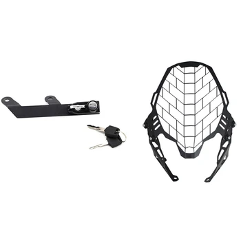 

1pcs Motorcycle Modification Headlight Grille Guard Cover Protector & 1pcs Motorcycle Helmet Lock Anti-Theft