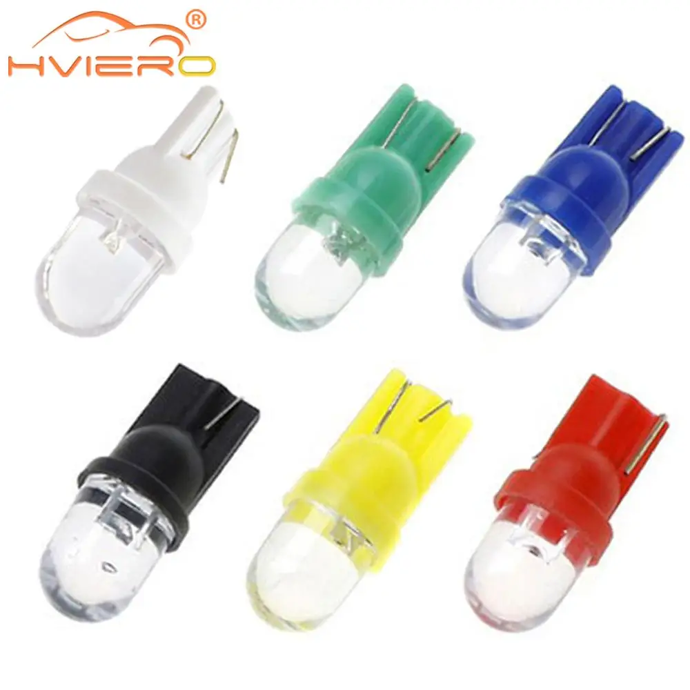 

2X white red blue green yellow RGB T10 W5W 168 194 501 1 LED Car Auto Wedge Light Side Dashboard Number Plate Lamp Bulb DC12V