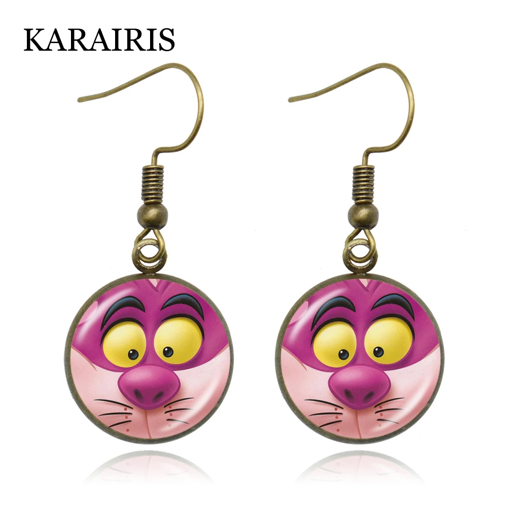 KARAIRIS Ретро мультфильм Чеширский кот серьги Алиса в стране чудес Приключения
