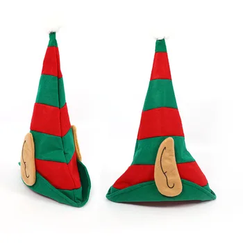 

5pcs/set Christmas Hat for Children Kids Festival Masquerade Elf Hats Red Green Ear Navidad Xmas New Year Decoration YWWT01