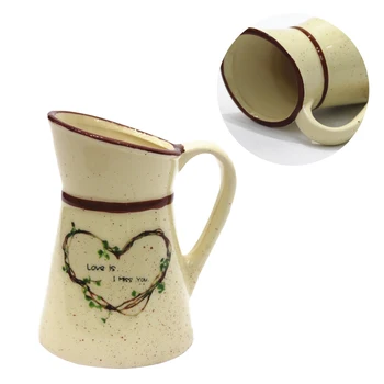 

1pc Creative Ceramic Flower Pot Pastorale Style FlowerPot Fleshy Flowerpot Garden Decoration Table Decoration (Khaki Brown)