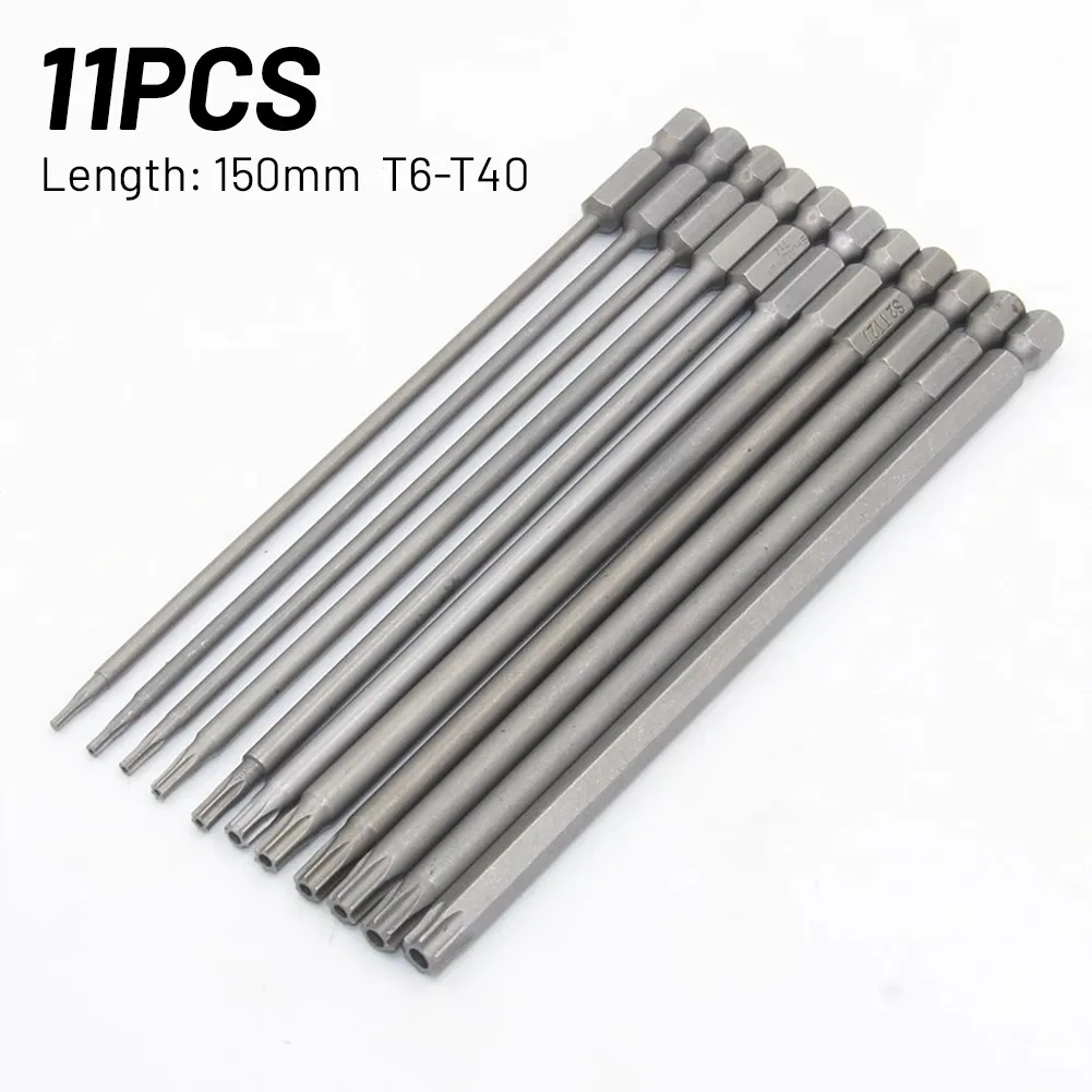 

11Pcs Security Tamper Proof Screwdriver Bits 150mm Long Reach Magnetic Torx Screwdriver/T8/T9/T10/T15/T20/T25/T27/T30/T35/T40