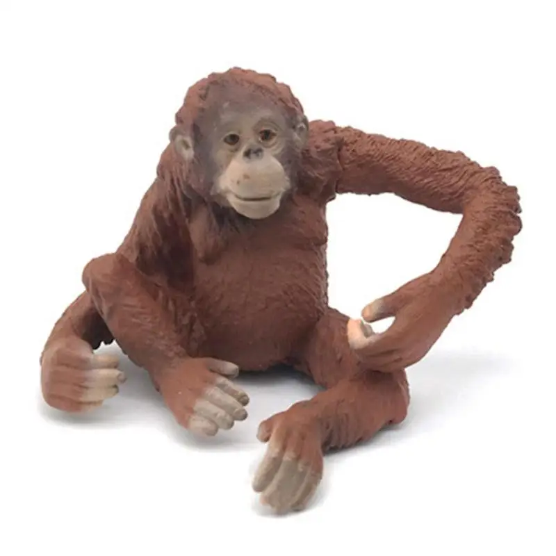 Mini PVC Simulation Static Wild Animal Orangutan Model Solid Toy Crafts