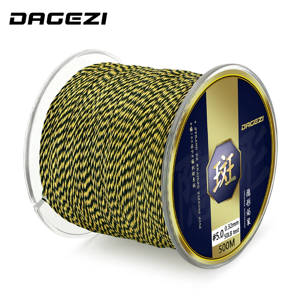 

DAGEZI 500m Multifilament Fishing Line For Carp Fishing Tackle Super Strong 4 Strand PE Braided Fishing Line 25 30 40 50 80LB