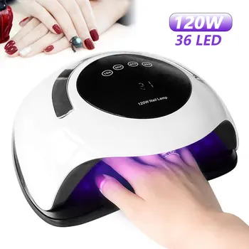 

120/36W Nail lamp Nail Dryer Gel Lamp UV Lamps Fast Curing Nail Dryer With Big Room and Timer Smart Sensor Nail Tools