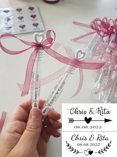 

100 pcs / pack ofpersonalized wedding bubble labels,transparent bubble stick labels,magicwand bubble labels excluding test tubes