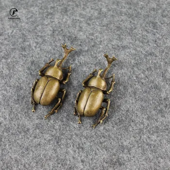 

Vintage Copper Insect Tea Pet Japanese Rhinoceros Beetle Small Ornaments Brass Dynastes Hercules Home Figurines Desk Decorations