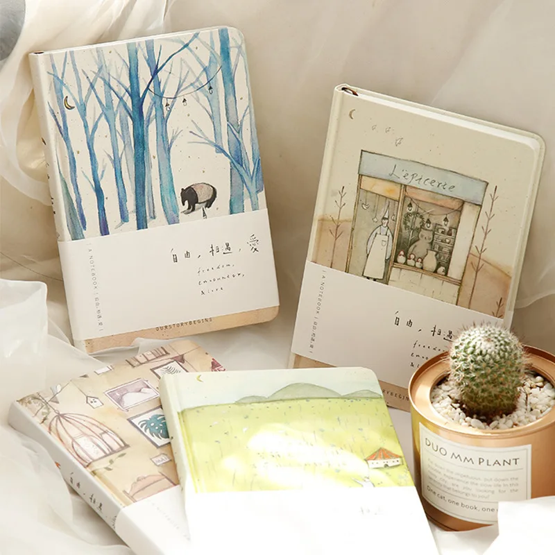 

A5 Moonlight Forest Paper Planner Bullet Journal Agenda Coloring Page Hardcover Creative Stationery Diary Notebook