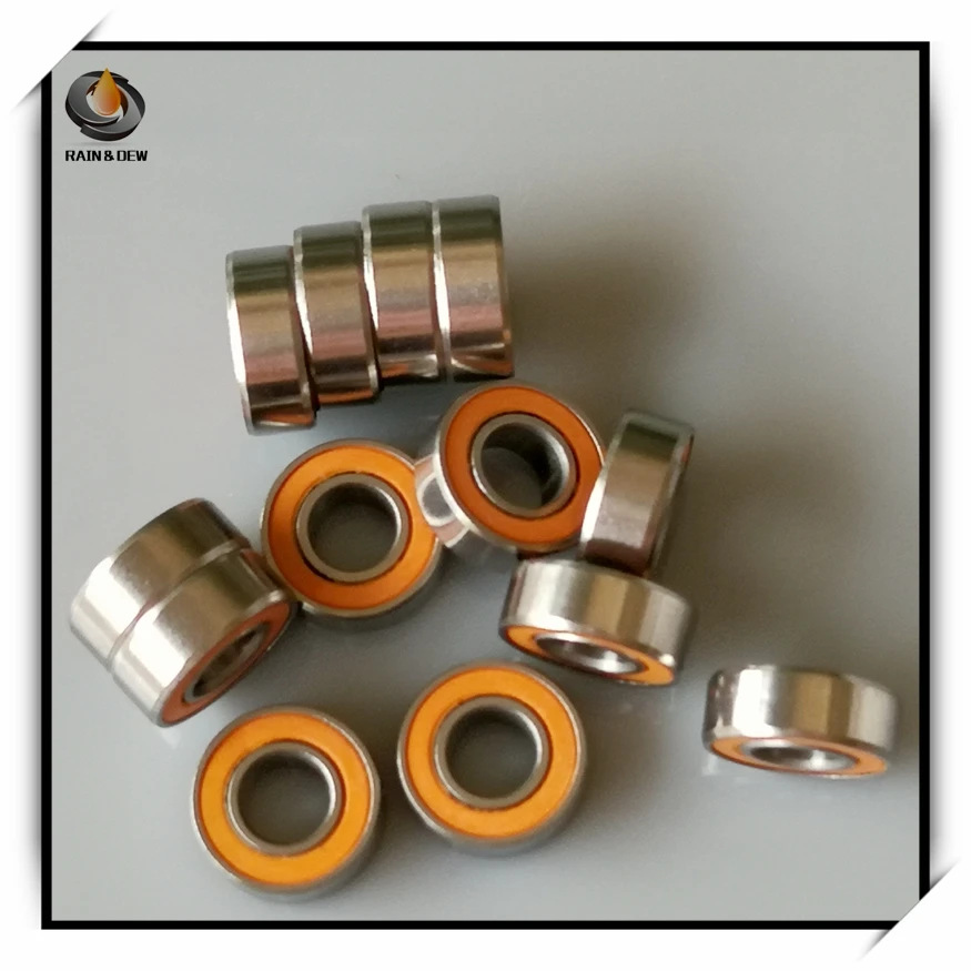 Подшипник рыболовной катушки SMR104 2RS 4x10x4 2 шт. ABEC 7 оранжевый Гибридный