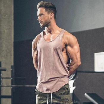 Brand gyms clothing Men Bodybuilding and Fitness Stringer Tank Top Vest sportswear Undershirt muscle workout Singlets 1