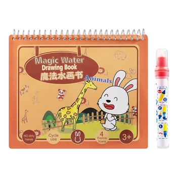 

TUMAMA Children's Wisdom Water Picture Book Early Education Open Wisdom Water Picture Board Can Recycle Magic Water Picture Book