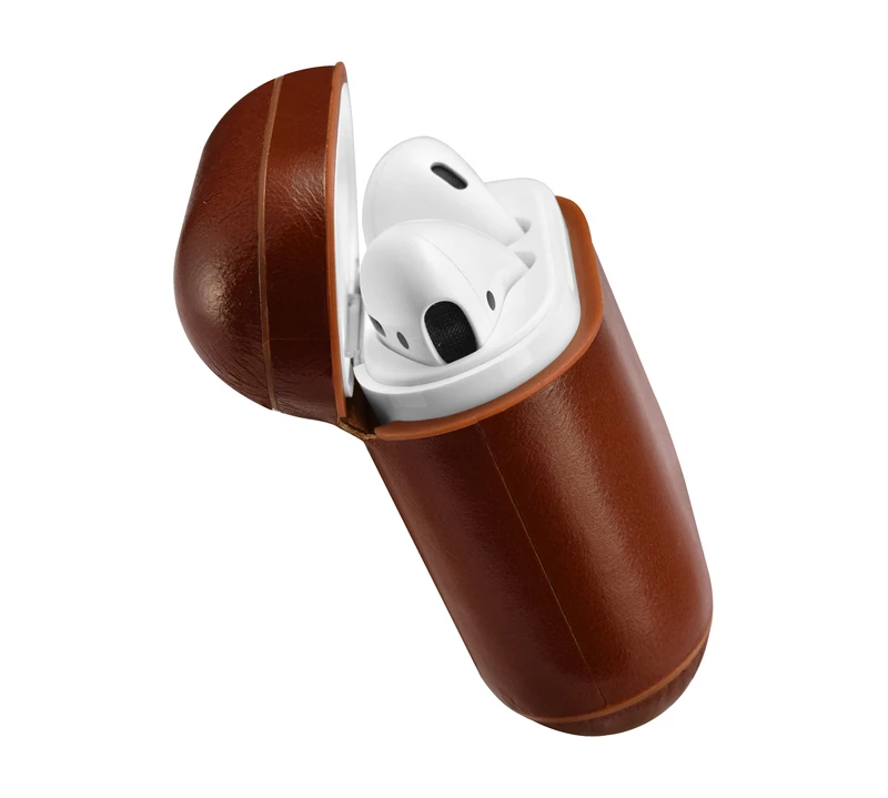 Ретро подлинный кожаный наушник чехол для хранения чехол для Apple airpods iphone bluetooth наушники чехол коробки защитный чехол