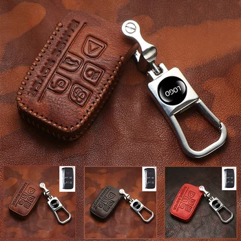 

Leather Car Key Cover Keychain Case For Land Rover Range Rover Sport Evoque Freelander 2 Discovery Remote Holder Car Accessories