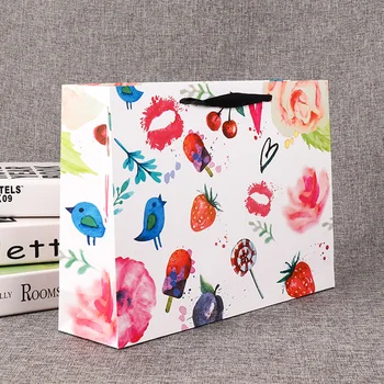 

10pcs/set New Portable paper bag shopping holiday clothing gift gift bag can be customized-5002