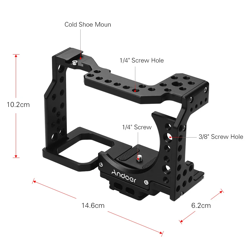 Камера andoer клетка с верхней ручкой видео пленка делая стабилизатор холодной обуви крепление кабеля Зажим адаптер для sony A7 серии камеры