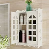 Fashion Bathroom Shelf  Wood-plastic Waterproof Cosmetic Storage Cabinet Wall Mounted Type 2