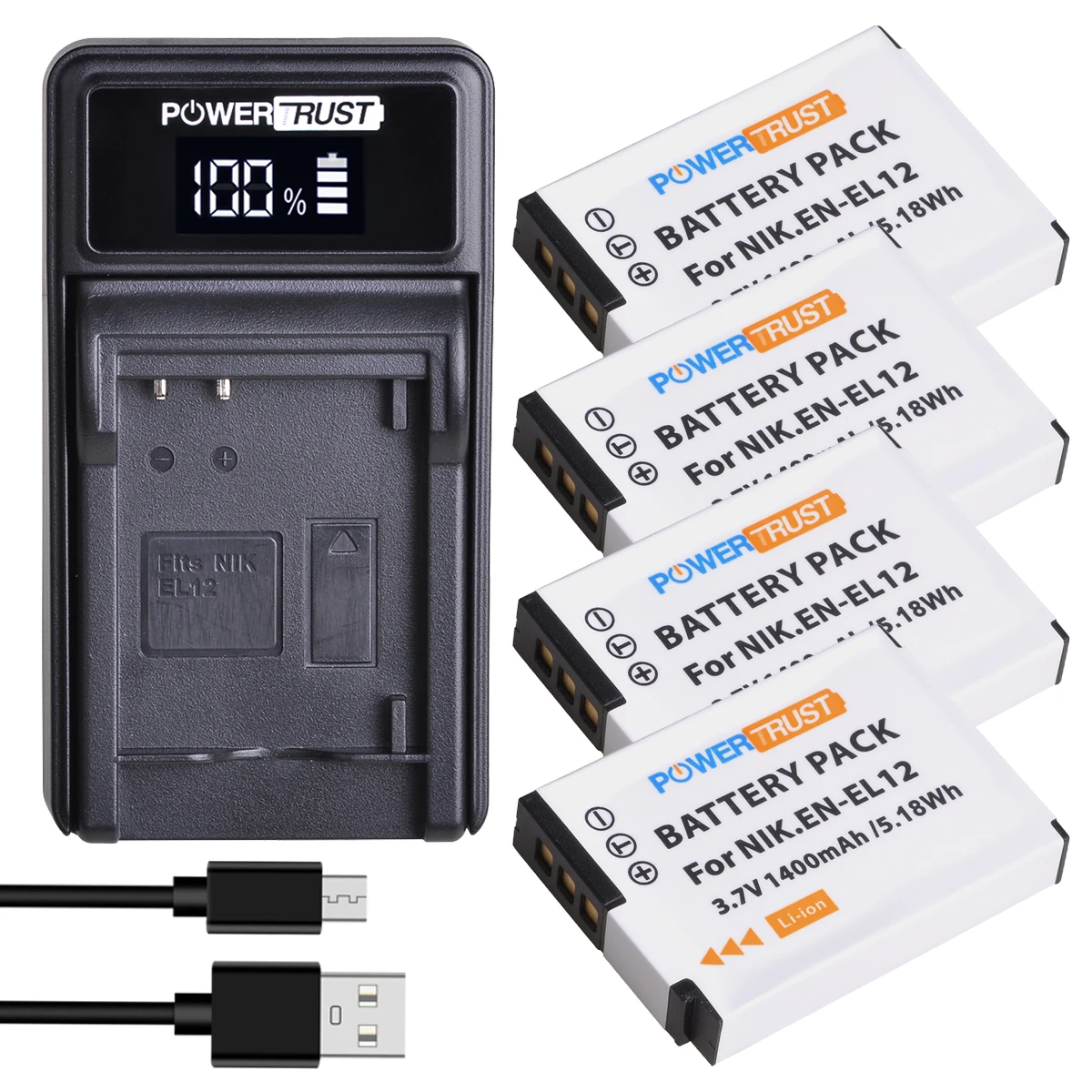 En-El12 Enel12 Batteria E Led Del Caricatore Del Usb Per Il Nikon Coolpix Aw100 Aw100S Aw110 Aw110S Aw120 P330 P340 S310 S70 S610 S620 S630
