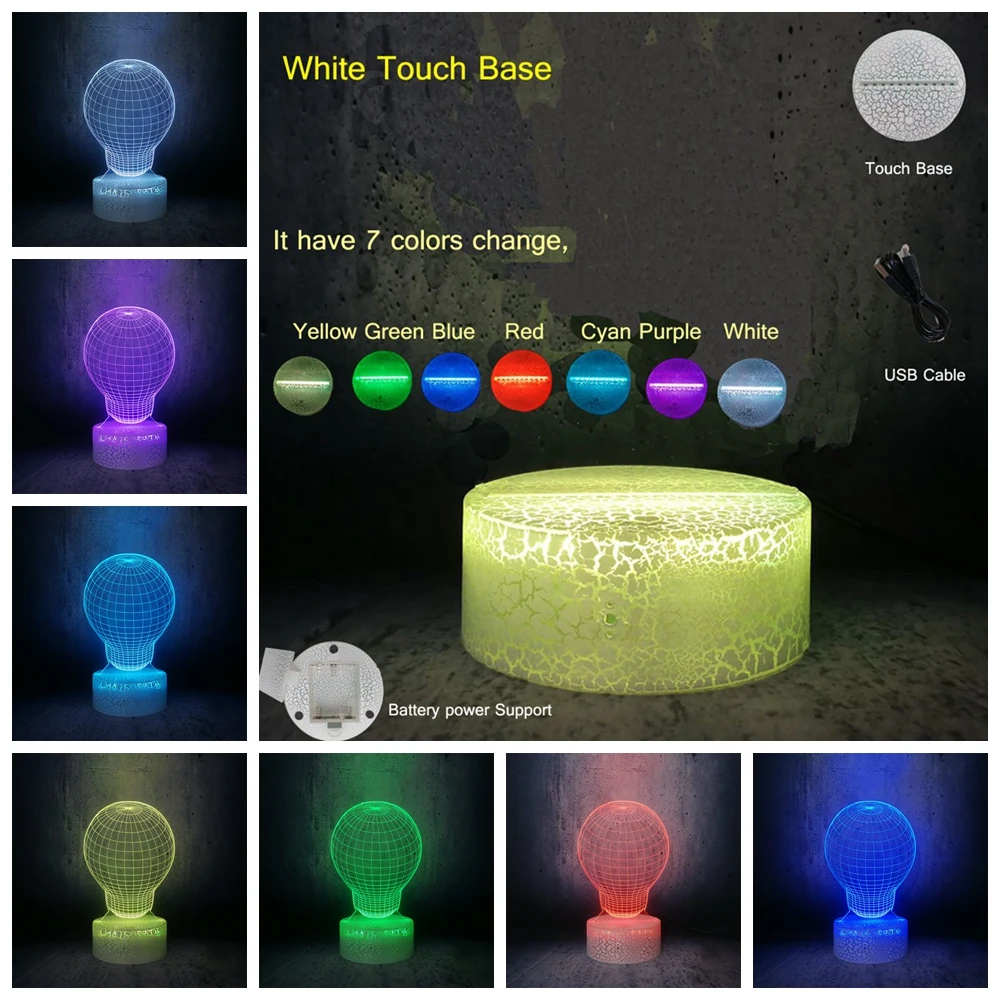 Crack Touch 7color Круглый цветной Ночной светильник, обычная настольная лампа, декор для детской комнаты, вечерние светильник ing - Испускаемый цвет: Crack Touch 7color