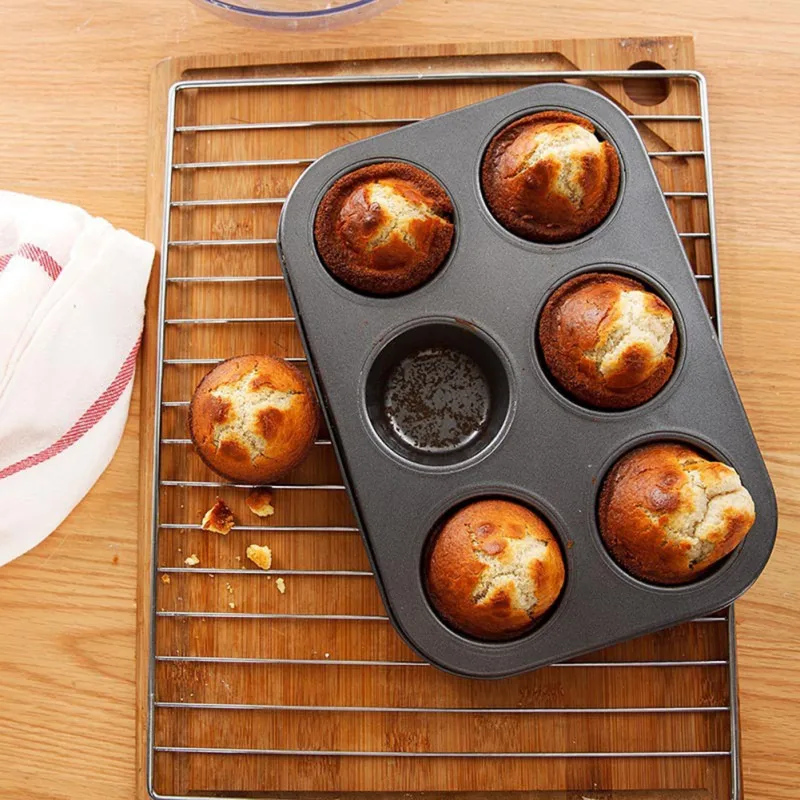 

Nonstick Mousse Baking Tray Carbon Steel Barbecue Pizza Dish 6-cup Baking Cake Mold Bakeware Kitchen Form for Cooking