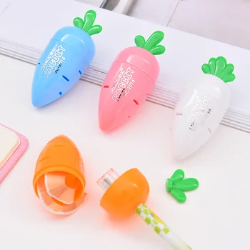 

Carrot Shape Kids Pencil Sharpeners Plastic Cutter Sharpener Stationery Knife Student Cartoon Lovely Office School Supplies