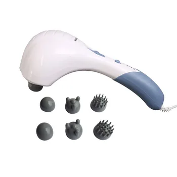 

Electric Handheld Massager Hammer Vibrating Double Head Neck Back Body Relax Stick Roller 6 Massage Heads Electro-Stimulation